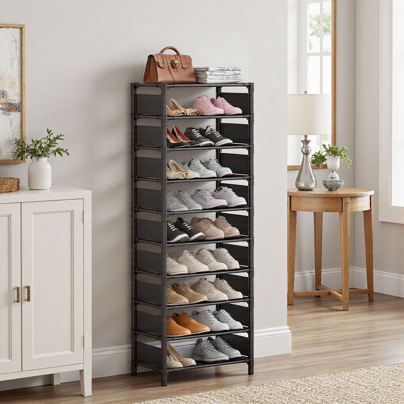 Lifeideas 10-Level Steel and Fabric Shoe Rack