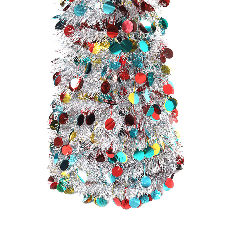 Lifeideas 150cm Multi-Colour Tinsel Christmas Tree