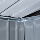 Outsunny Lockable Garden Shed Large Patio Roofed Tool Metal Storage Building Foundation Sheds Box Outdoor Furniture, 7ft x 4ft, Dark Grey