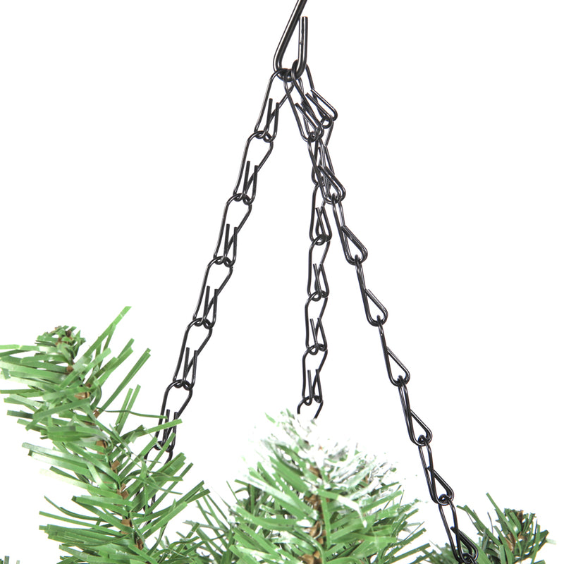 Lifeideas Pre-Lit Artificial Christmas Hanging Basket with Frosted Pine Cones