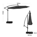 Livingandhome Outdoor 32 LED Lighted Patio Umbrella With Crank Lift System