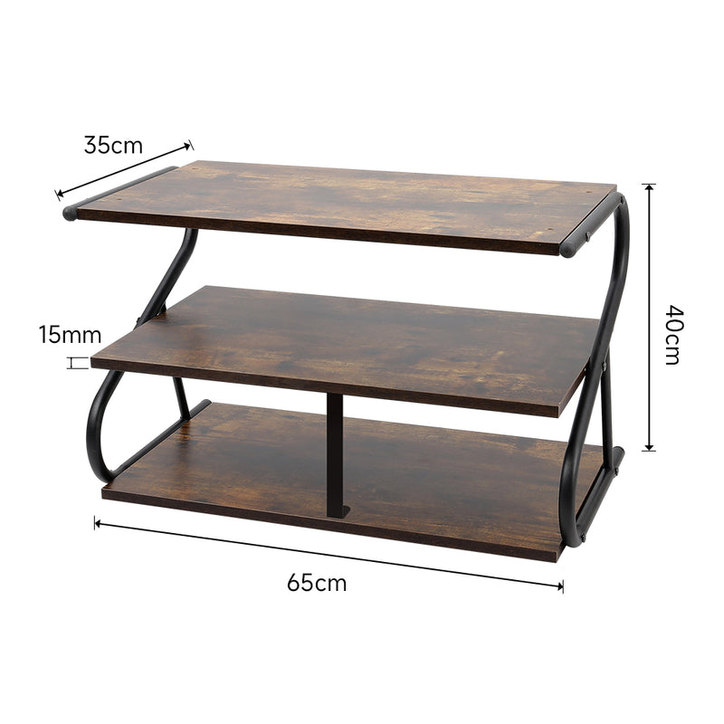 Lifeideas Rustic S-frame Shoe Rack 3-Tier Shelf