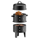 3-In-1 Portable Outdoor Charcoal BBQ Grill Smoker