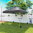 Outsunny 3x3 M Pop Up Gazebo W/ Wheels, One-Touch Party Tent, Dark Grey