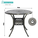 Breeins Set of 5 Retro Garden Bistro Set Cast Aluminum with Cushions