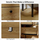 HOMCOM Chest of Drawers with 4 Drawers, Modern Dresser for Bedroom, Oak