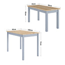 Livingandhome 3 Piece Modern Wood Dining Table and Benches Set