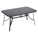 Breeins Outdoor Tempered Glass Garden Table With 6 Foldable Chairs