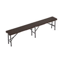 Breeins 3-Piece Rattan Plastic Outdoor Folding Table Bench Set