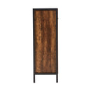 Livingandhome Single-door Storage Cabinet with Metal Frame