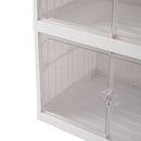 4-Tier Foldable Storage Cabinet Shoes Organizer With Doors