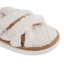 EVA Cross-Band Open Toe Fuzzy Slippers