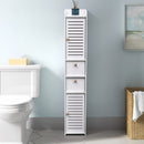 Livingandhome Freestanding Wooden Tall Bathroom Storage Cabinet