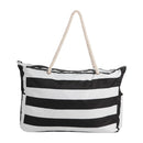 Modishion Black Stripe Waterproof Large Tote Handbag for Beach