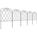 Outsunny 80 cm x 3 m Outdoor Picket Fence Panels with Panels, Swirls, Black