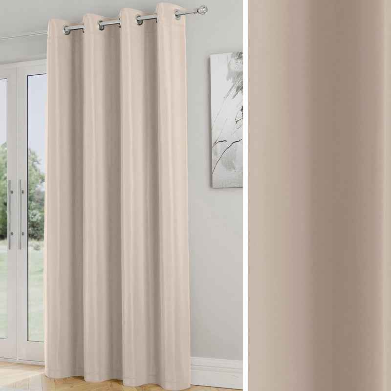 Enhanced Living Nightfall Plain Supersoft Navy Thermal Blockout Single Eyelet Door Curtain