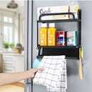 Lifeideas 2-Tier Magnetic Fridge Organizer with Paper Towel Holder