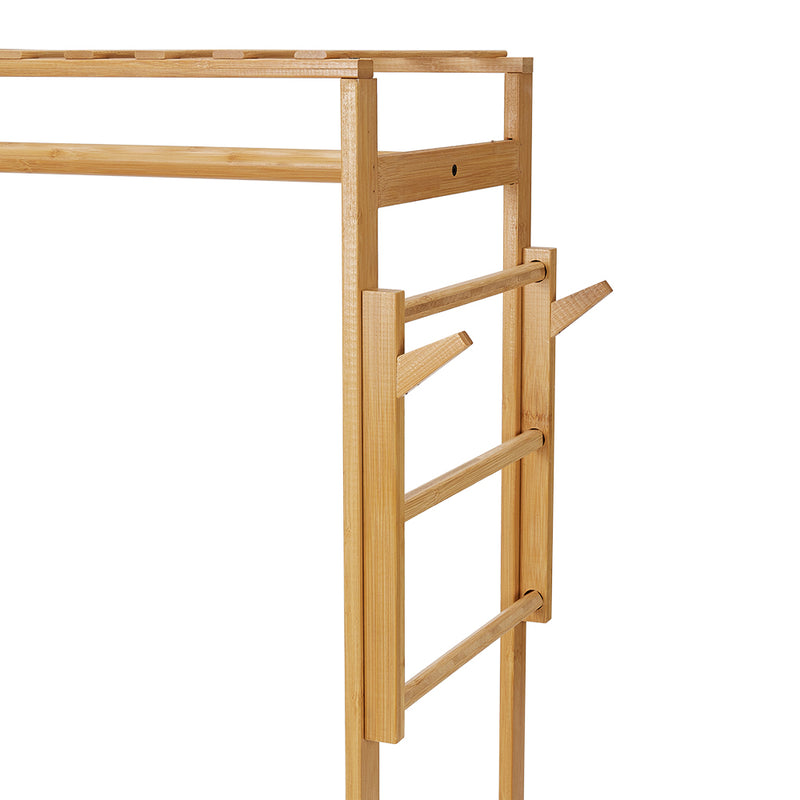 Lifeideas Wooden Clothes Rack with Hooks and Drawer