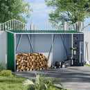 Breeins Zinc Steel Firewood Log Storage Shed