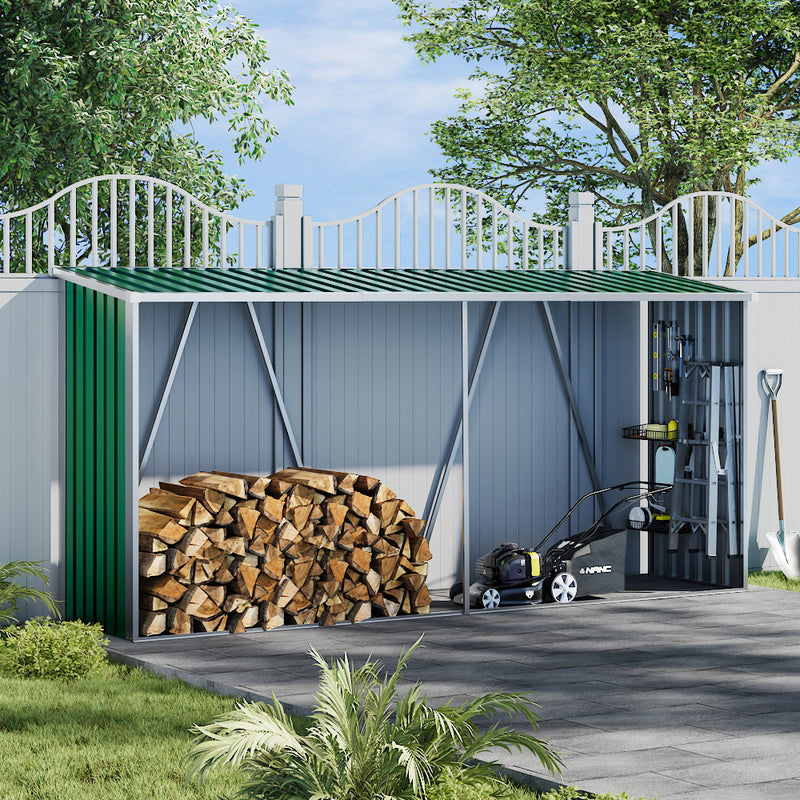 Breeins Zinc Steel Firewood Log Storage Shed