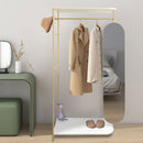 Livingandhome Modern Metal Clothes Rail with Mirror