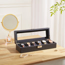 Sheonly Elegant Faux Leather Watch Display Case with 6 Slots