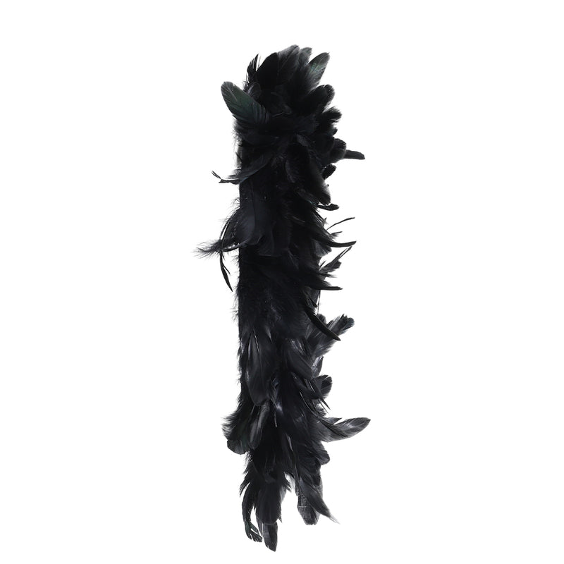 Black Feather Wreath with Lights for Halloween