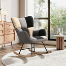 Livingandhome Tufted Linen Upholstered Rocking Chair