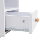 Livingandhome Wooden 1-Drawer Bedside Table Nightstand with a Shelf