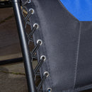 Luxury Padded Multi Position Zero Gravity Garden Relaxer Chair Lounger In Blue & Black