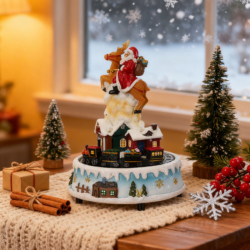 Lifeideas Santa Claus Reindeer Music Box Ornament