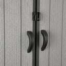 Breeins Apex Roof Garden Storage Tool Shed With Lockable Doors - Grey Wood Effect (L, XL & 2XL Sizes)
