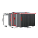 Breeins Outdoor Metal Storage Shed with Lean-to
