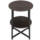 Livingandhome Small Round Coffee Table with 2 Tier