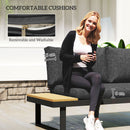 Outsunny 4 Seater L Shaped Aluminium Garden Furniture Set with Coffee Table