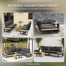 Outsunny 4 Seater L Shaped Aluminium Garden Furniture Set with Coffee Table