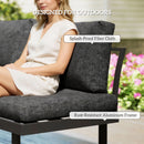 Outsunny 4 Seater L Shaped Aluminium Garden Furniture Set with Coffee Table