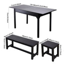 Livingandhome Rectangular Extendable Dining Set with Stools