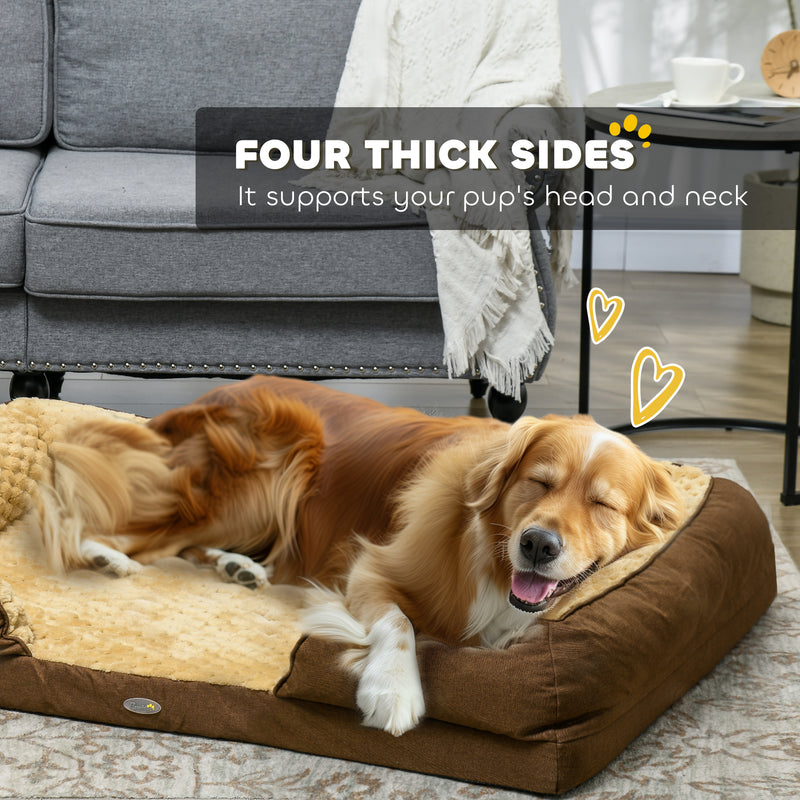 PawHut Dog Bed Calming Pet Bed Dog Mattress For Large Dogs - Charcoal Grey/Brown