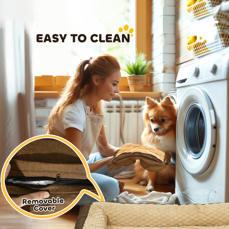 PawHut Dog Bed Calming Pet Bed Dog Mattress For Large Dogs - Charcoal Grey/Brown