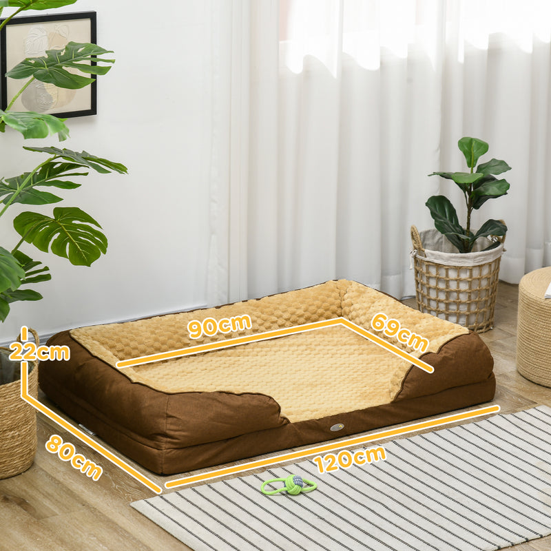 PawHut Dog Bed Calming Pet Bed Dog Mattress For Large Dogs - Charcoal Grey/Brown