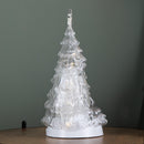 33cm Battery Operated Light up Christmas Tree Water Spinner with The Snowman & LEDs