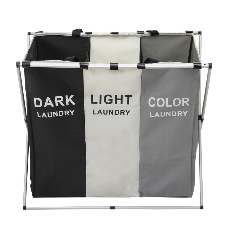 Lifeideas 3-Section Foldable Laundry Basket