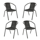 Breeins PE Rattan Stacking Garden Chairs Set of 2/4