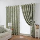 Botanic Chenille Jacquard Lined Ring Top Curtains