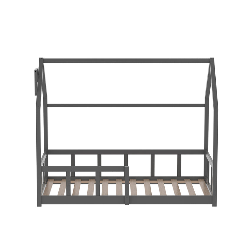 Kidkid Pine Wood House-Shaped Bed Frame