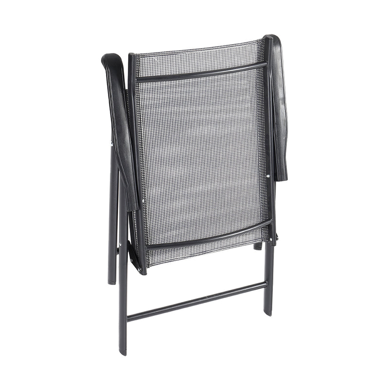 Livingandhome Metallic-Frame and Fabric Foldable Chairs Set of 4