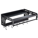 Lifeideas 2-Tier Wall-Mounted Microwave Shelf Spice Rack with 10 Hooks