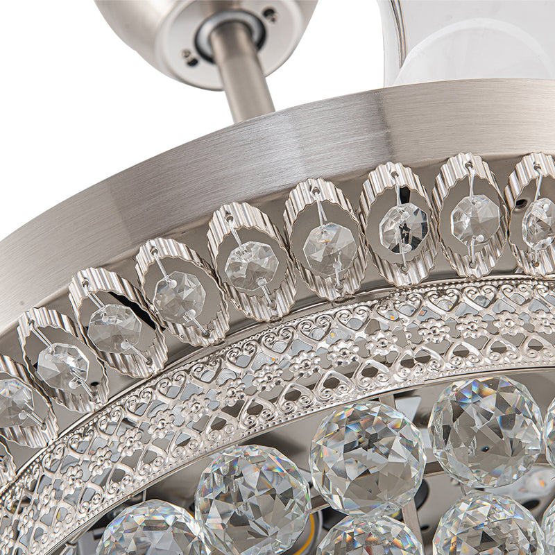 Cottonfy UK 42" Crystal LED Ceiling Fan with 3 Color Lights