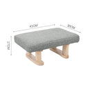 Livingandhome Linen Upholstered Footstool with Wooden Legs